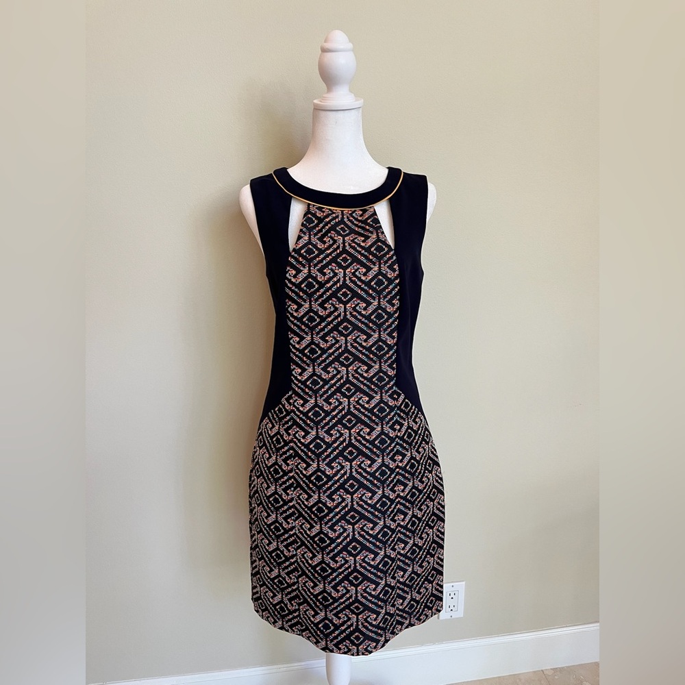Elegant Navy Patterned Dress
